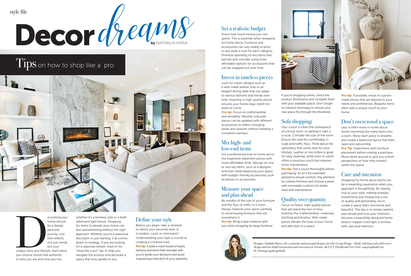 Reno + Decor, Decor dreams: tips on how to shop like a pro, tearsheet