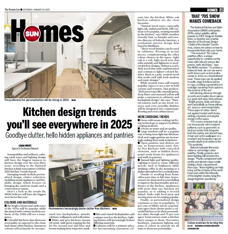Toronto Sun, Kitchen design trends you’ll see everywhere in 2025, tearsheet